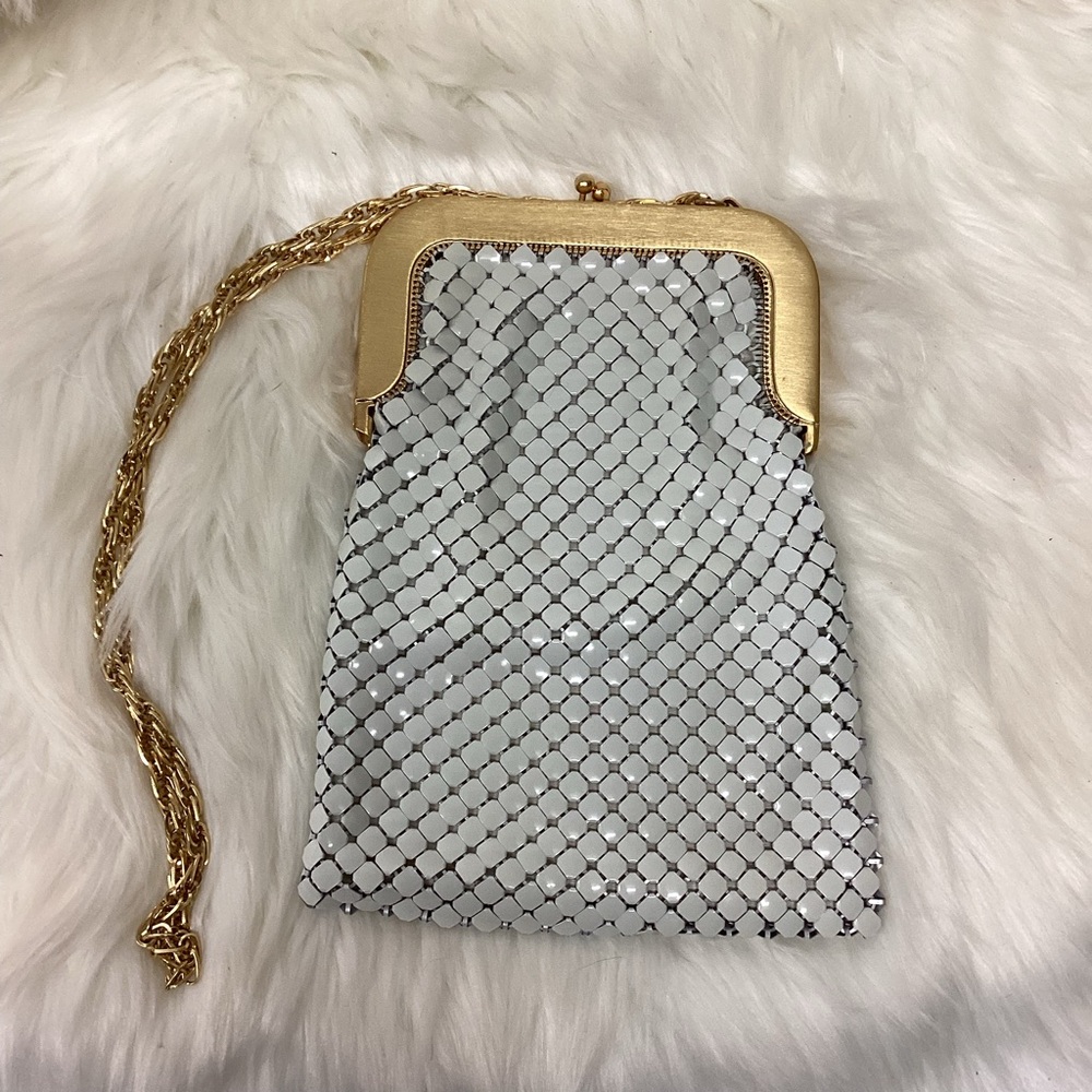 Set of 2 Whiting and Davis Rare Vintage Mesh Handbags - Black and White - Picture 3 of 7